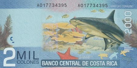 Costa Rica 2000 Colones - Mauro Fernandez Acuna - Requin- 2009