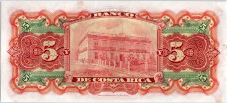Costa Rica 5 Colones Femme - Banque - 1908