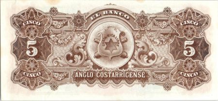Costa Rica 5 Colones J.M. Fernandez - 1917 Spécimen