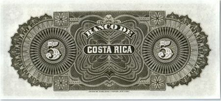 Costa Rica 5 Pesos Lion  - 1899