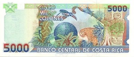 Costa Rica 5000 Colones Statuette - Toucan, léopard