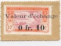 Côte d\'Ivoire 0.10 Franc Timbre Monnaie - 1920
