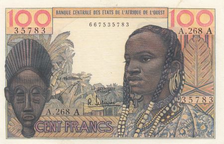 Côte d\'Ivoire 100 Francs masque 1965 - Côte d\'ivoire - Série A.268