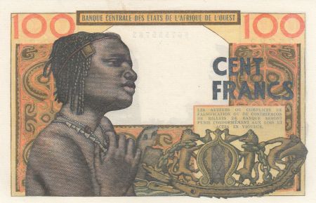 Côte d\'Ivoire 100 Francs masque 1965 - Côte d\'ivoire - Série A.268