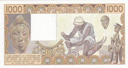 Côte d\'Ivoire 1000 Francs femme 1985 - Côte d\'Ivoire - Série Q.011