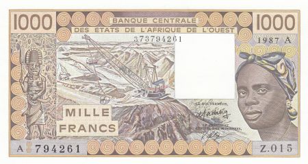 Côte d\'Ivoire 1000 Francs femme 1987 - Côte d\'Ivoire - Série Z.015