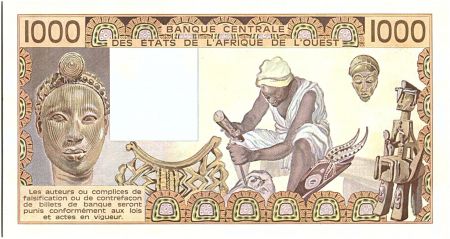 Côte d\'Ivoire 1000 Francs femme 1990 - Côte d\'ivoire - Série Z.022 - P.107Ai - SPL