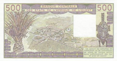 Côte d\'Ivoire 500 Francs Sénégal - Vieil homme et zébus - 1988 - Série Z.18