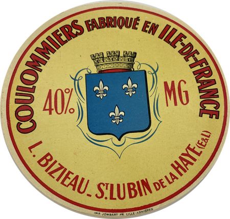 Coulommiers fabriqué en Île de France - Etiquette Coulommiers - Tyrosémiophilie