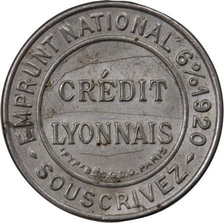 CREDIT LYONNAIS - MONNAIE-TIMBRE DE 5 CENTIMES 1920