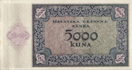 Croatie 5000 Kuna 1944 jeune femme