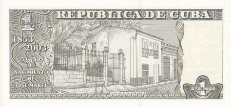 Cuba 1 Peso - J. Marti - Maison famililale de J. Marti - 2003 - NEUF - P.125
