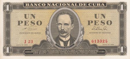 Cuba 1 Peso - José Marti - 1964 - NEUF - P.94b
