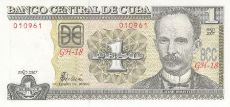 Cuba 1 Peso J. Marti - F. Castro 1959 - 2007