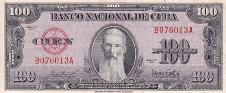 Cuba 100 Pesos - F. Aguilera -  Armoiries - 1958 - SUP - P.82b