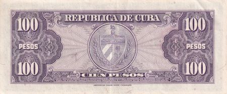 Cuba 100 Pesos - F. Aguilera -  Armoiries - 1958 - SUP - P.82b