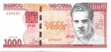 Cuba 1000 Pesos Julio Antonio Mella - Université 2010 (2015)
