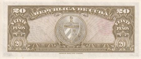 Cuba 20 Pesos - Antonio Maceo - 1960 - NEUF - P.80b
