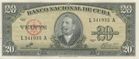 Cuba 20 Pesos 1960 - Antonio Maceo - Sign. Che Guevara