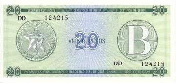 Cuba 20 Pesos 1985 - Série B - Real Fuerza