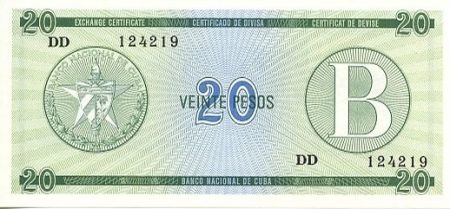 Cuba 20 Pesos 1985 - Série B - Real Fuerza