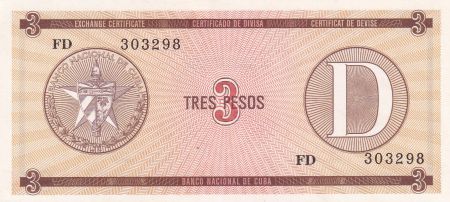 Cuba 3 Pesos - Armoiries - 1985 - Série FD - P.FX2