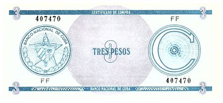 Cuba 3 Pesos - Armoiries - 1987 - Série FF - P.FX12