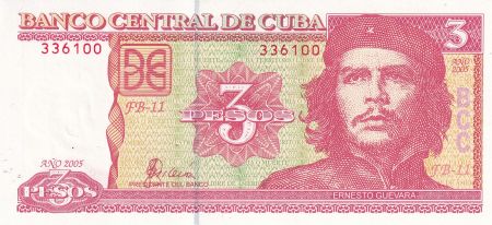 Cuba 3 Pesos - Che Guevara - 2005 - Série FB-11 - P.127b