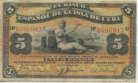 Cuba 5 Pesos Femme, bateaux