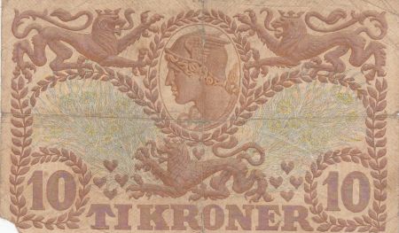 Danemark 10 Kronen 1941 - Hermès - Série Q 2ème ex