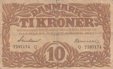 Danemark 10 Kronen 1941 - Hermès - Série Q