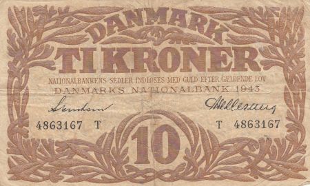 Danemark 10 Kronen 1941 - Hermès - Série T