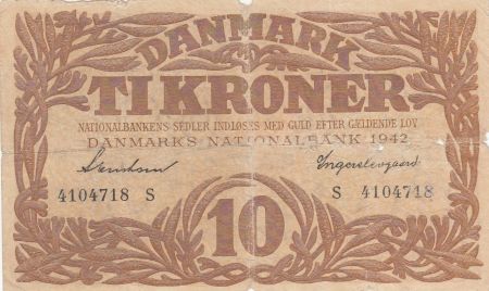 Danemark 10 Kronen 1942 - Hermès - Série S 2ème ex