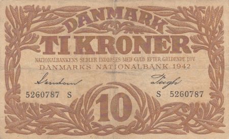 Danemark 10 Kronen 1942 - Hermès - Série S