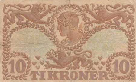Danemark 10 Kronen 1943 - Hermès - Série T
