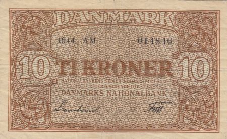 Danemark 10 Kronen 1944 - Armoiries - Série AM
