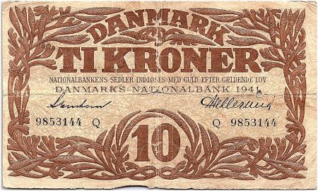Danemark 10 Kroner 1941 - TB  - Série Q - P.31