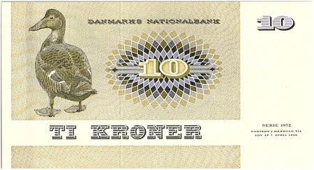Danemark 10 Kroner C. S. Kirchhoff - Canard - 1975 - Série A6 - NEUF