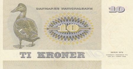 Danemark 10 Kroner C. S. Kirchhoff - Canard - 1977 Série B2 - 2ème ex