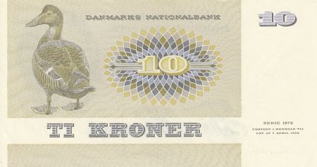 Danemark 10 Kroner C. S. Kirchhoff - Canard - 1977 Série B7 - 3 ème ex