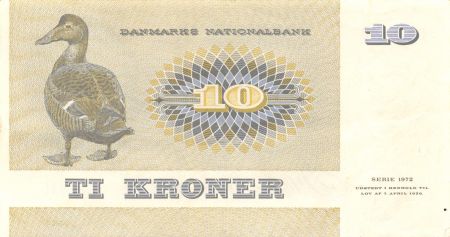 Danemark 10 Kroner C. S. Kirchhoff - Canard - Sign. Hoffmeyer- 1978 Série B8 - TTB+