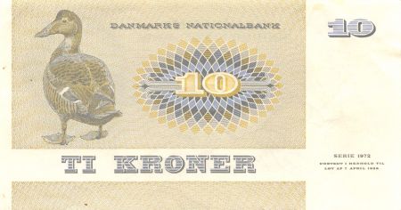 Danemark 10 Kroner C. S. Kirchhoff - Canard - Sign. Sunesen - 1978 Série B8 - TTB+