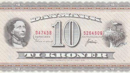 Danemark 10 Kroner Hans Christian Andersen - Cigognes - 1974 - D4