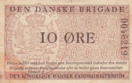 Danemark 10 Øre ND1947-58 - Den Danske Brigade - 2ème ex