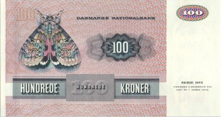 Danemark 100 Kroner, Jens Juel - Papillon - 1976 A6