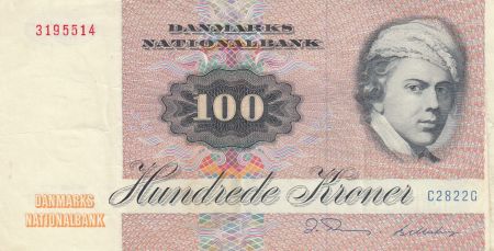 Danemark 100 Kroner 1982 - Jens Juel, Papillon