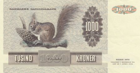 Danemark 1000 Kroner T. Heiberg - Ecureil - 1992