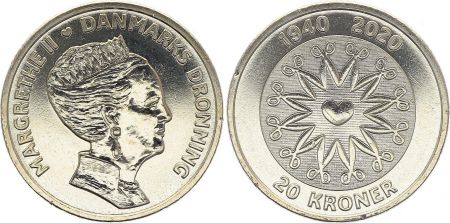 Danemark 20 Kroner - Anniversaire de la Reine Marguerite II - 2020