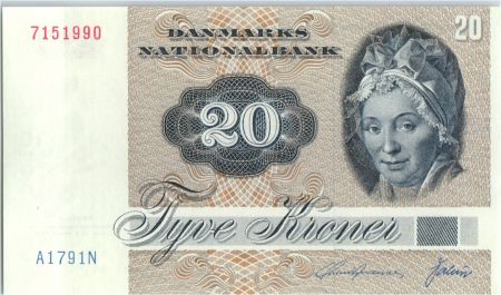 Danemark 20 Kroner, Pauline Tutein - Moineaux - 1979