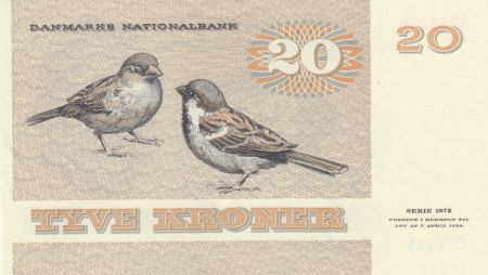 Danemark 20 Kroner, Pauline Tutein - Moineaux - 1983 Série C2